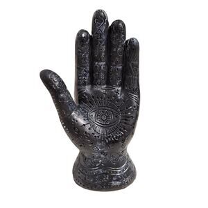 Evil Eye Hamsa Hand Fatima God Palmistry Decorative Statue Halloween Decor Black